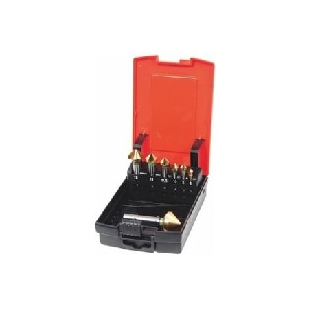 Holex 7 Pc HSS Countersink Set, 90 Deg, TiN Coated, 6 mm to 25 mm 150340 7